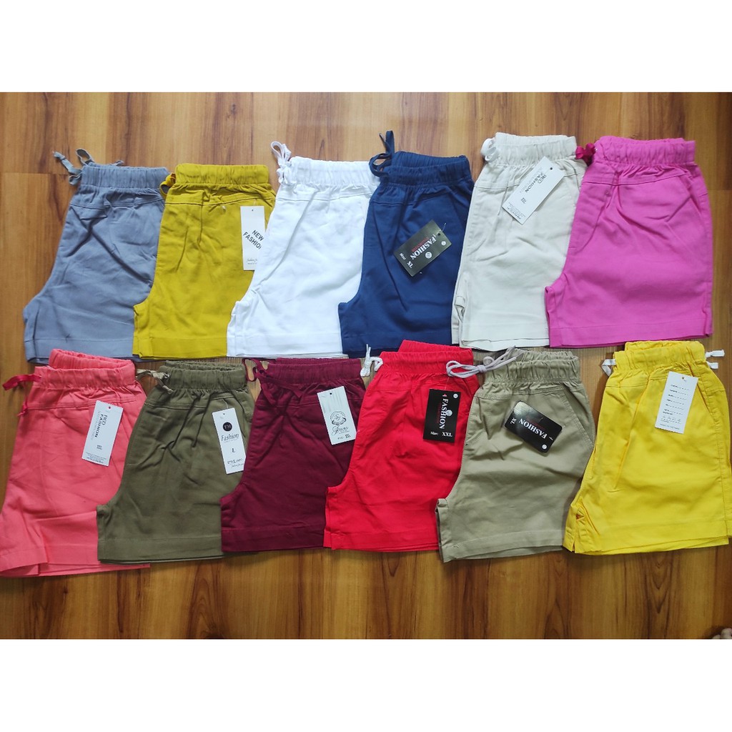Quần Sọt Kaki Nữ Lưng Thun Xuất Khẩu Có Nhiều Màu