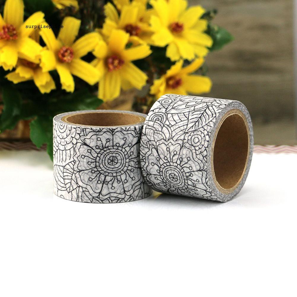 Cuộn giấy in họa tiết hoa có thể tô màu để trang trí bắt mắt