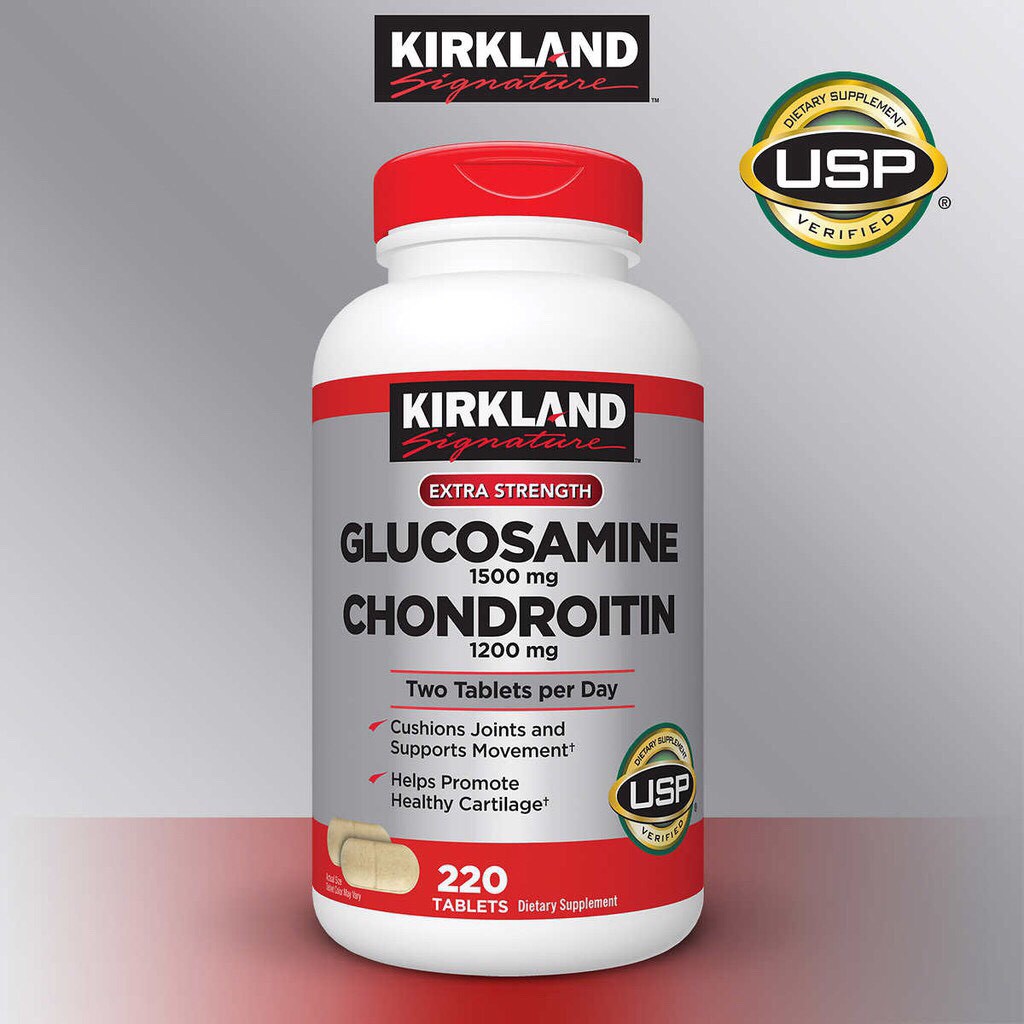 Kirkland Glucosamine 1500mg Chondroitin 1200mg hỗ trợ xương khớp (Chai 220 viên)