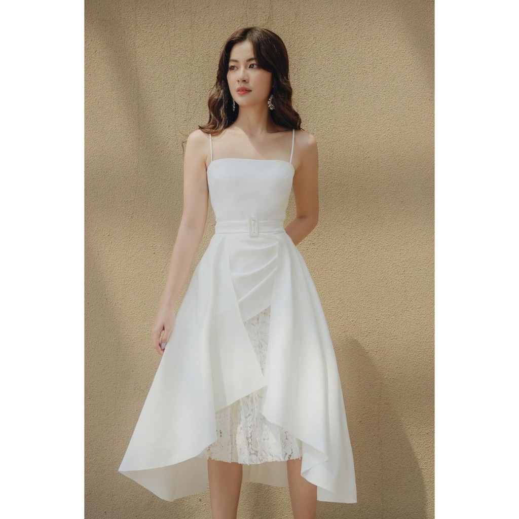 Đầm 2 dây xòe pha ren thiết kế cao cấp