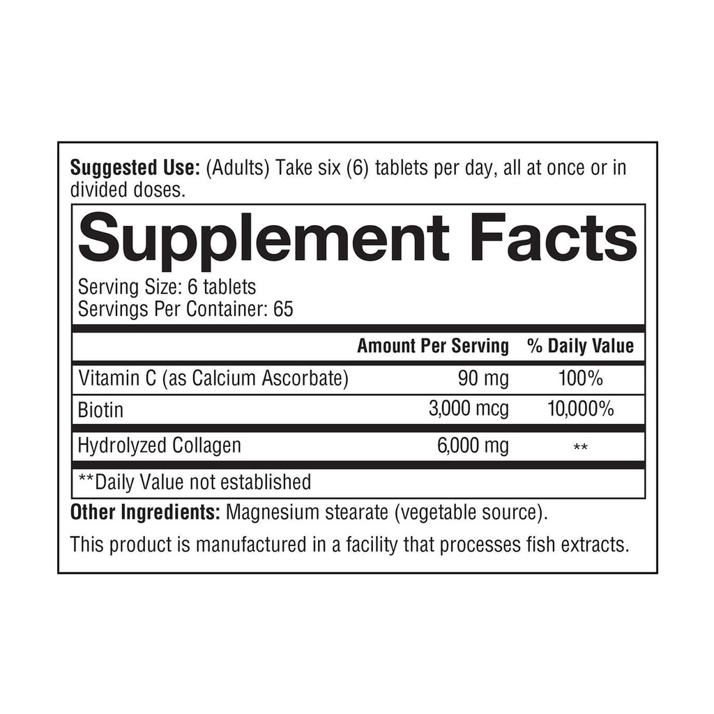 Collagen YOUTHEORY Advanced Type 1,2&amp;3 +BIOTIN, căng mịn, đẹp da, chống lão hóa, không gây mập, hàng Mỹ hộp 290-390 Viên