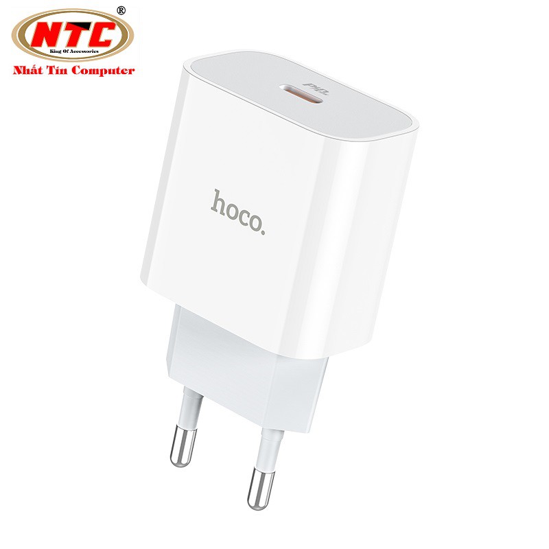 Cốc sạc nhanh Hoco C76A hỗ trợ PD3.0 Type-C PD18W (Trắng) - Hàng chính hãng
