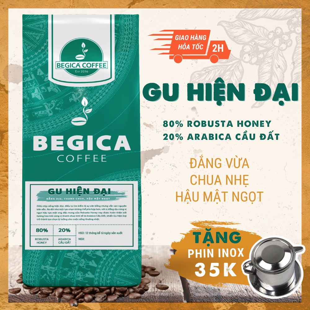 Cà phê Gu Hiện Đại rang xay nguyên chất 100% - Vị đắng dịu, chua nhẹ, hậu mật ngọt - dùng cho pha phin, pha máy | BigBuy360 - bigbuy360.vn