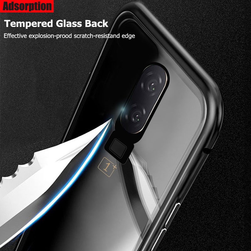 Casing Oneplus 7 OnePlus 6T Oneplus 6 5T 1+6T 1+6 1+7 Pro Case Magnetic Metal Frame Glass Cover