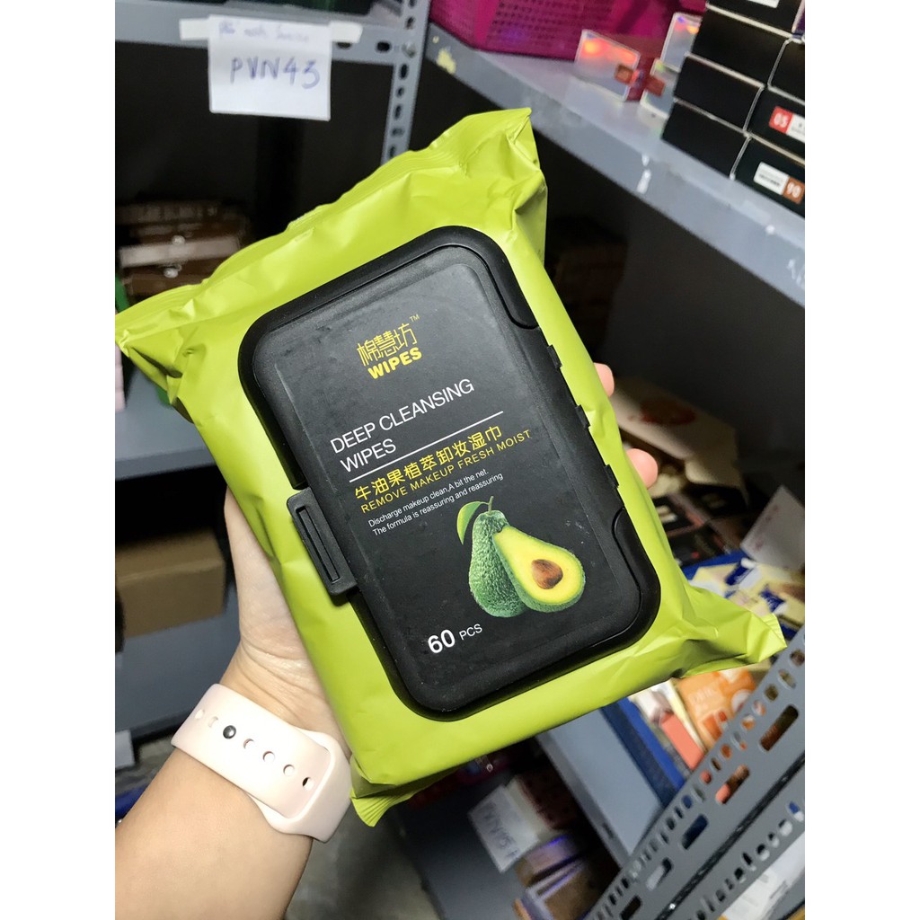 Túi 60 tờ khăn ướt tẩy trang bơ E408 | BigBuy360 - bigbuy360.vn