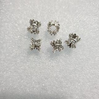 Charm bạc 925 ốp đôi hình lá trúc