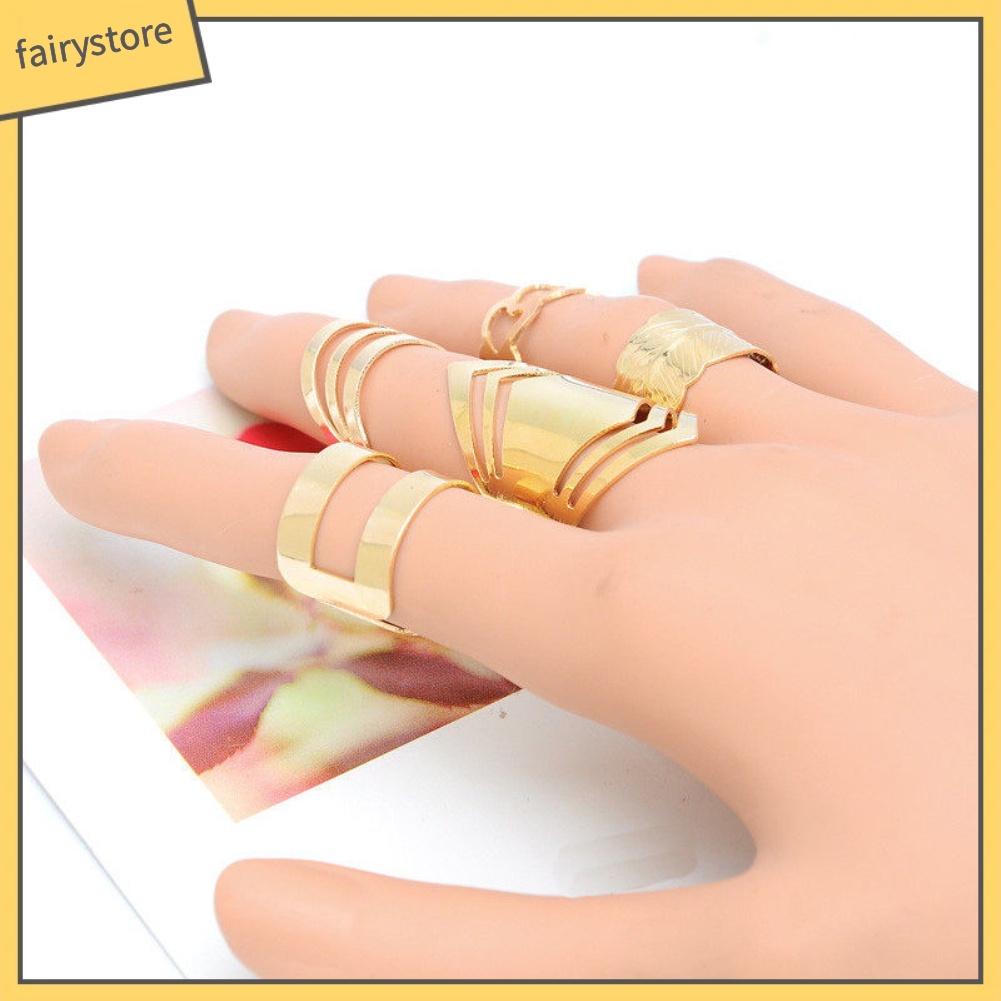 Set 5 Nhẫn Đeo Đốt Ngón Tay Thiết Kế Đa Dạng Thời Trang Cho Nữ