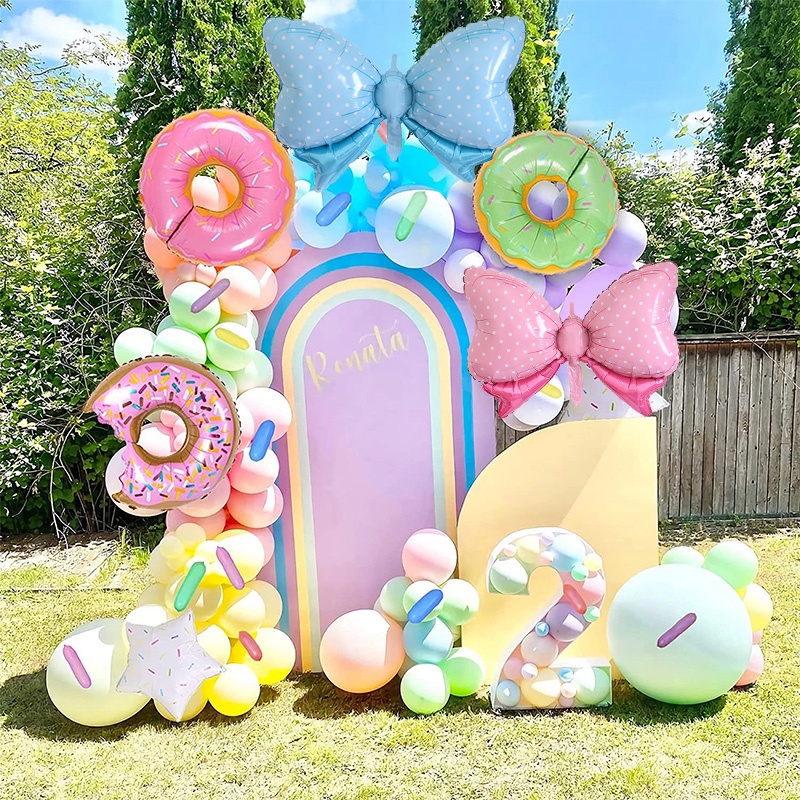 New Baby Gender Reveal Theme Trang trí Nơ quá khổ Bong bóng Bóng bay Bé trai Cô gái Bánh rán Trang trí Bóng bay Trẻ em Đồ dùng trang trí tiệc sinh nhật