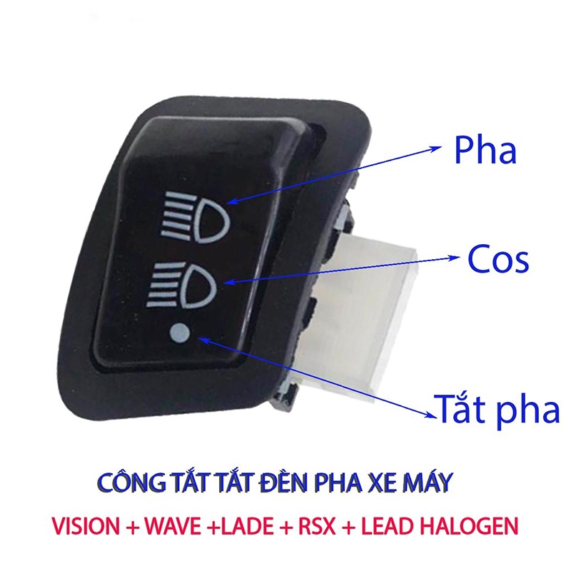 Công tắc tắt đèn xe máy, 3 chế độ (PHA - COS - TẮT ĐÈN) -cho xe Wave A/ RS110/ RSX - Futrure - Vision ,Lead