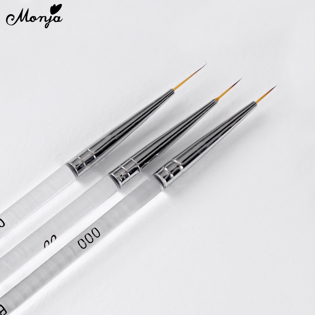 Set 3 cọ vẽ trang trí móng tay nghệ thuật MONJA kiểu dáng nhỏ gọn tiện lợi