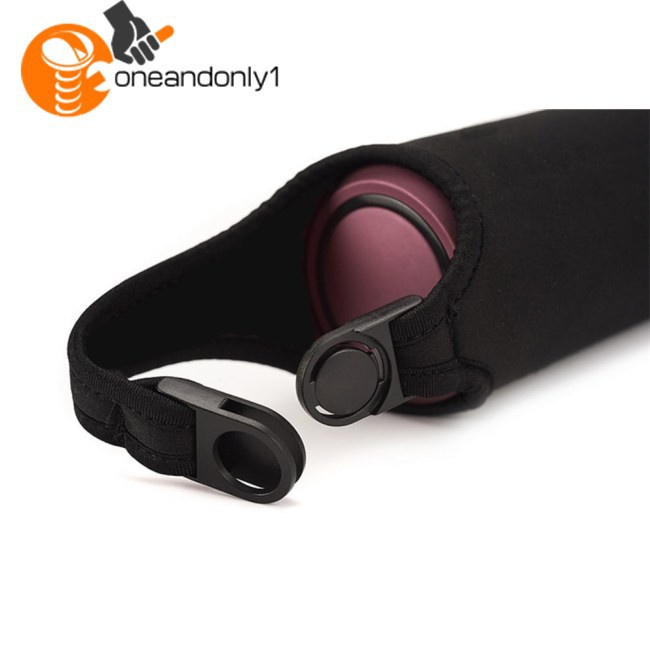 Vỏ bọc bình nước cách nhiệt màu đen chống thấm nước có tay cầm dung tích 500ml tiện dụng