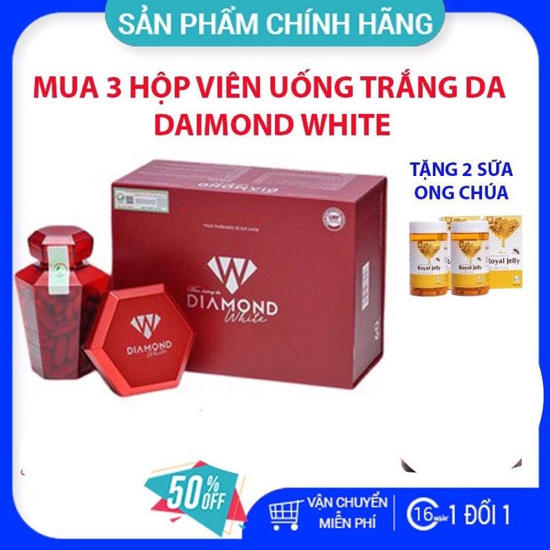 1 TẶNG 1 - Viên dưỡng trắng da Diamond White Ngọc Trinh - tem code