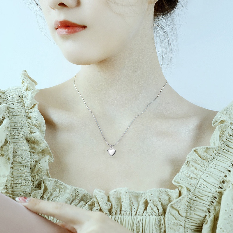 Vòng Cổ Fashion Heart Pendant Necklace Simple Charm Love Chain Necklaces for Women Girl Jewelry Gift