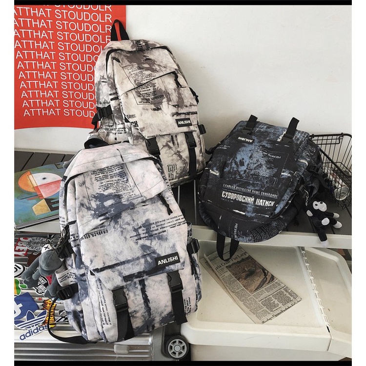 Balo đi học nam nữ ulzzang đựng Laptop Loang cho học sinh style Hàn Quốc unisex Mohana MH288