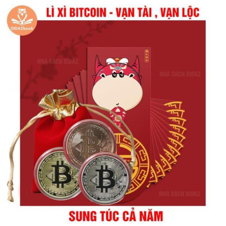 Giá sock lấy tương tác Đồng xu bitcoin mạ vàng 24k may mắn, quà lưu niệm, quà tặng + Hộp đựng