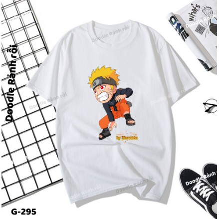 Áo thun tay lỡ Naruto Chibi cưỡi Kurama nhiều mẫu