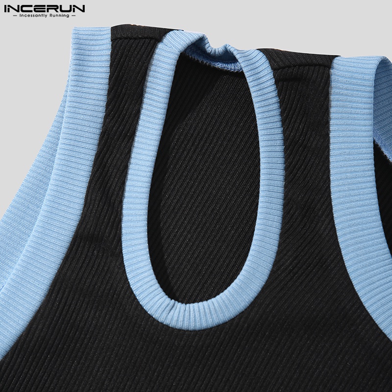 Áo thun ba lỗ INCERUN có túi màu sắc trẻ trung dành cho nam