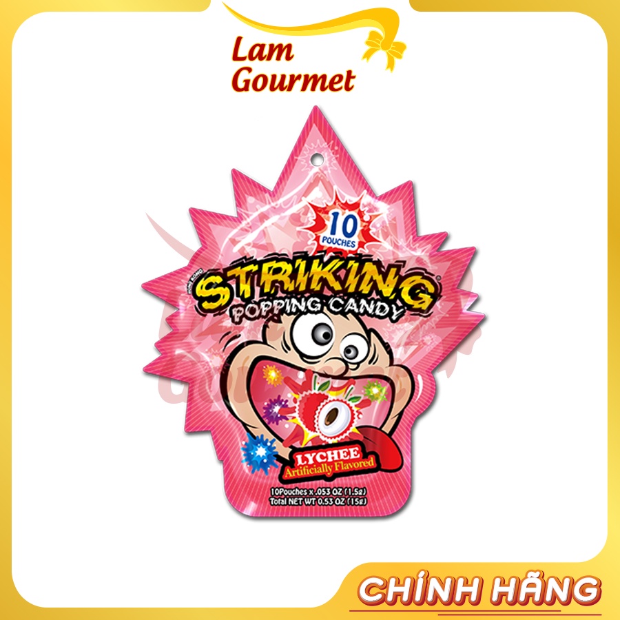 Combo 5 Gói Kẹo Nổ Trái Cây Striking Popping Candy Hong Kong Ngẫu Nhiên 15g - Lam Gourmet