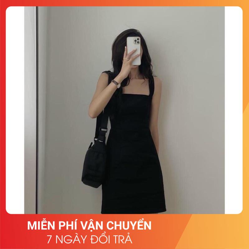 [Ảnh thật] Váy hai dây bản to co giãn cổ vuông 24APRIL 🌸 Váy 2 dây basic hottrend | BigBuy360 - bigbuy360.vn
