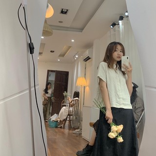 Linen Shirt (Áo sơ mi linen - dáng lửng dài 50cm)