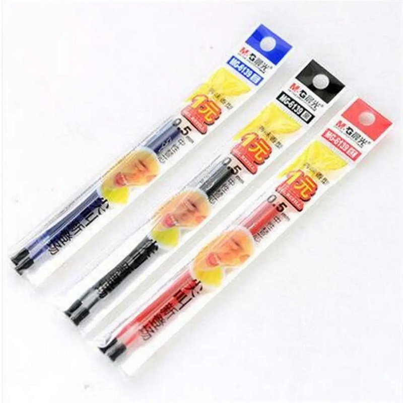 Vỉ 2 ruột bút gel nước 0.5mm M&G 6139 / 65245 - Ruột thay cho bút nước đậy nắp