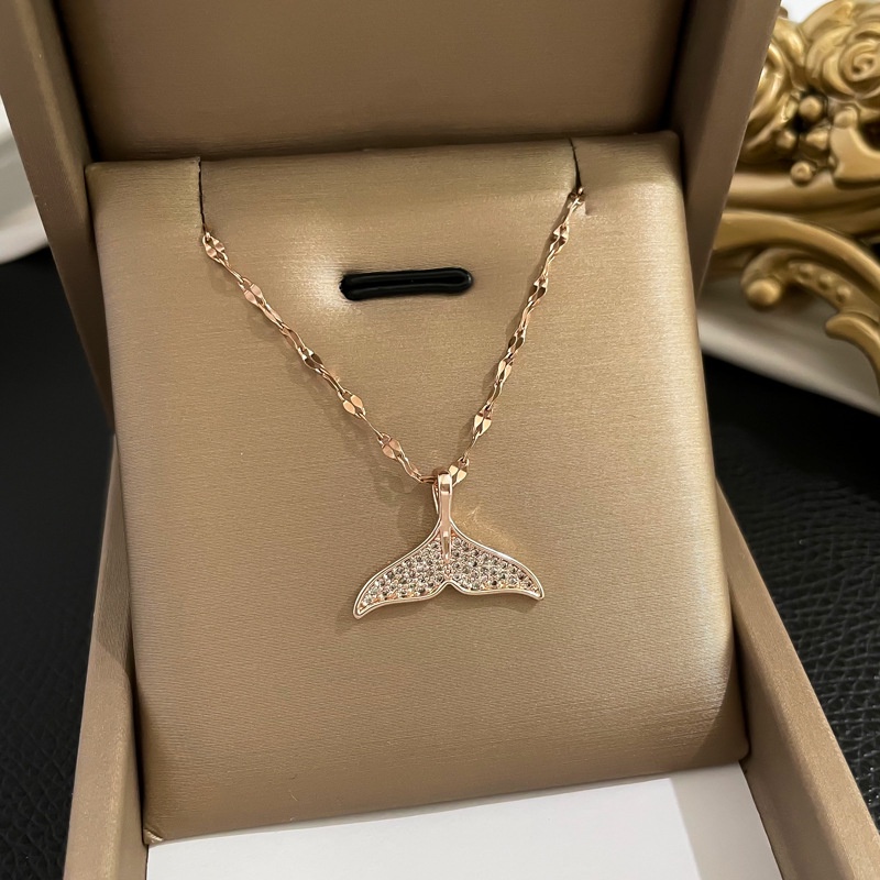 Simple And Fashionable In Temperament Necklace Clavicle Chain Necklace Mermaid Full Tail Diamond Fish Tail Necklace