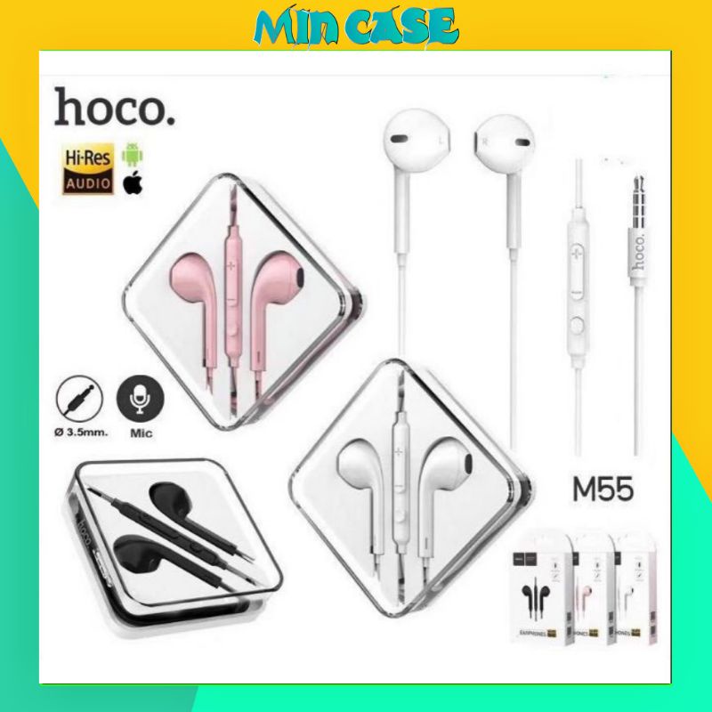 Tai Nghe HOCO M55 Có Dây Nhét Tai Jack 3.5mm Chính Hãng | Âm Thanh Hay | Có Mic | Full Box | Bảo Hành 1 Đổi 1