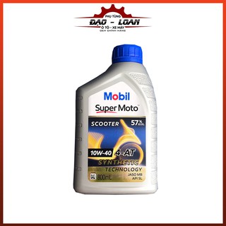 Dầu nhớt Mobil Super Moto Scooter độ nhớt 10w40 dung tích 800ml, 1L cho xe ga, xe số