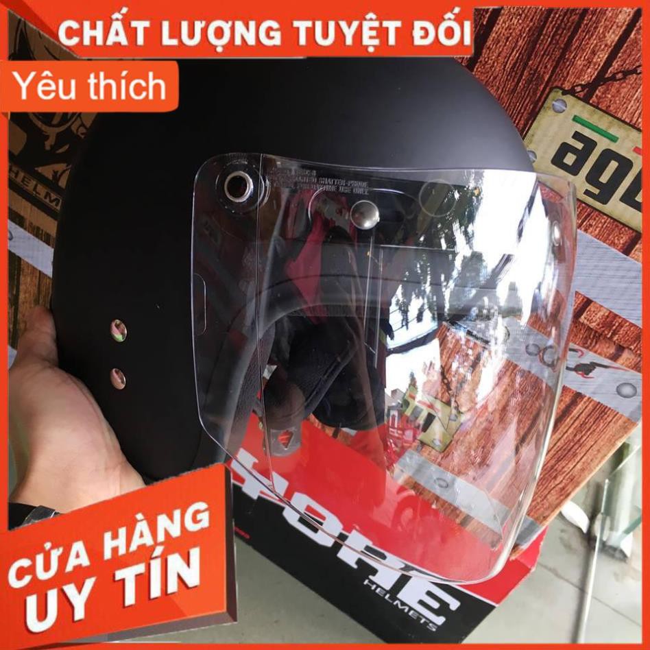 🏍 Kính gắn mũ 3/4 trong suốt