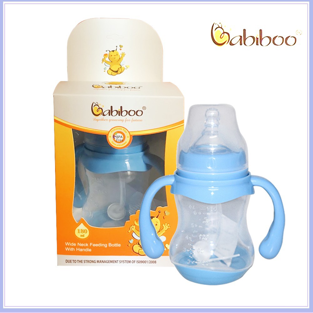 Combo đồ dùng sơ sinh: 1 máy hút sữa Jimmy Bear;  1 Bình sữa chống sặc Babibo cổ rộng (180ml)