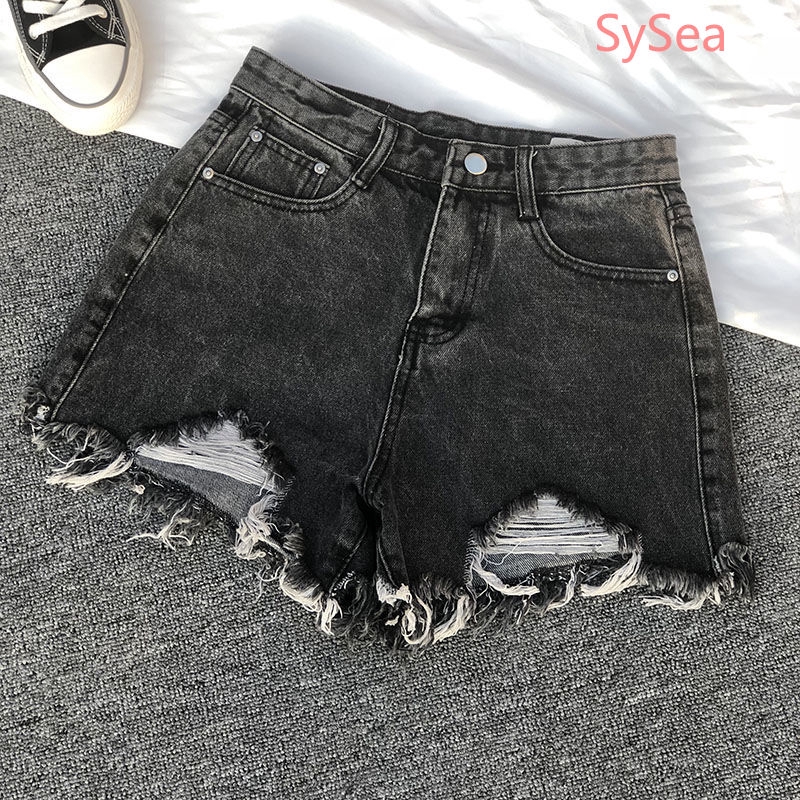 Quần jeans ngắn phối kiểu rách thời trang dành cho nữ