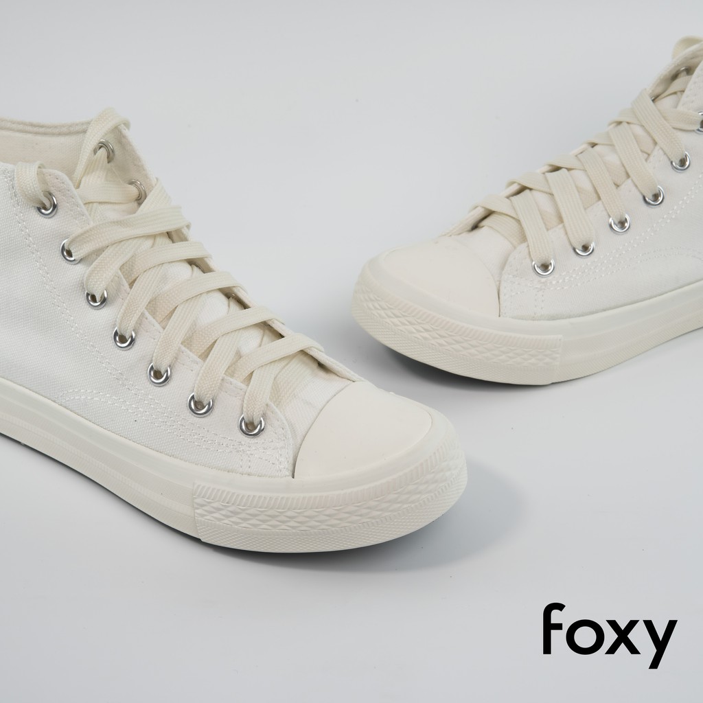 Giày Sneaker Nữ FOXY Dáng CV Cao Cổ Màu Trắng Be Basic - FOX022 | BigBuy360 - bigbuy360.vn