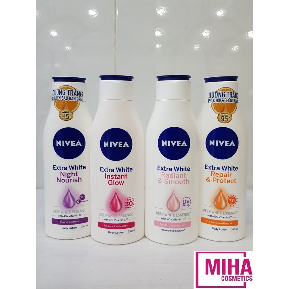 Sữa Dưỡng Thể NIVEA Phục Hồi Dưỡng Trắng Da 200-250ml Thái Lan