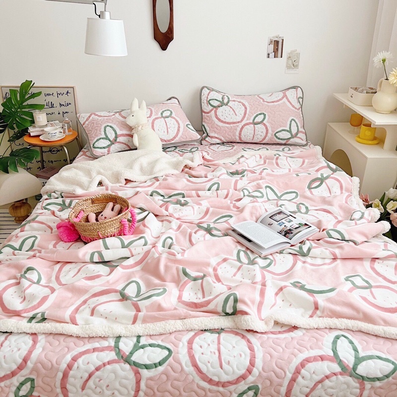 Set phủ đệm đa năng kèm chăn nỉ nhung sữa cao cấp SHOP vũ thị thơm