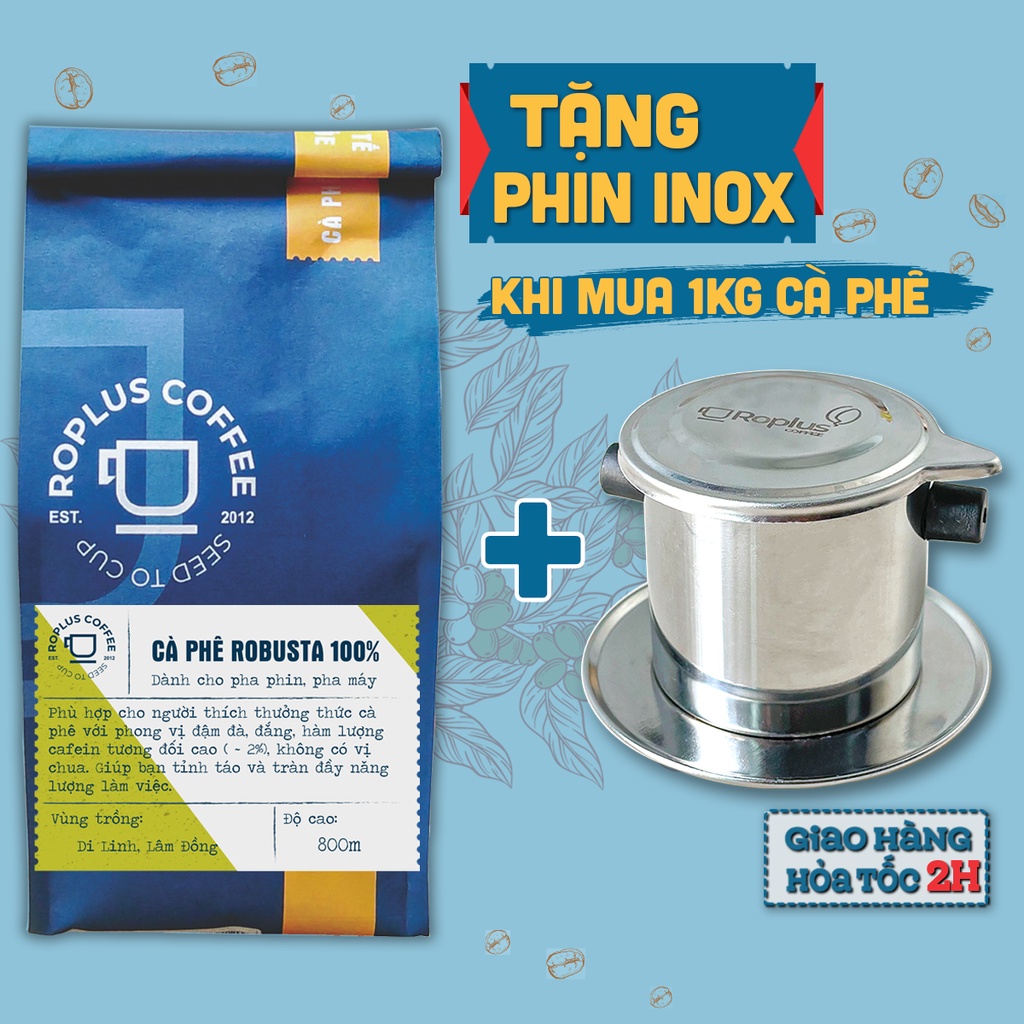 Cà phê Robusta Honey nguyên chất 100% pha phin, pha máy vị đắng thanh đậm từ Roplus Coffee