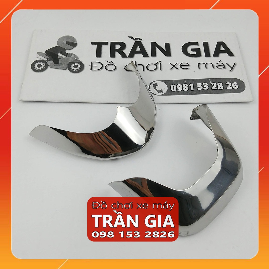 Chỉ mũi dè trước sau inox xe Nozza đời đầu năm 2011-2012-2013, ốp mỏ đuôi dè chắn bùn - phụ kiện trang trí