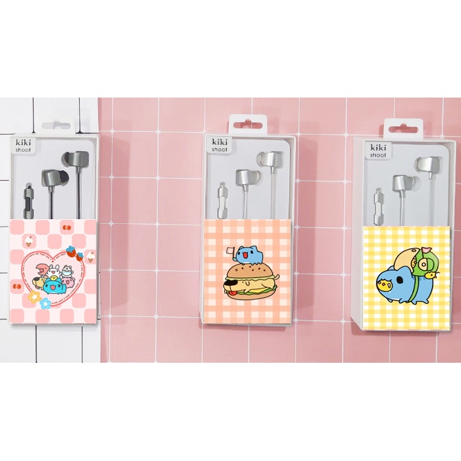 tai nghe mèo capoo TNGI37 hộp giấy dán cute earphone dễ thương