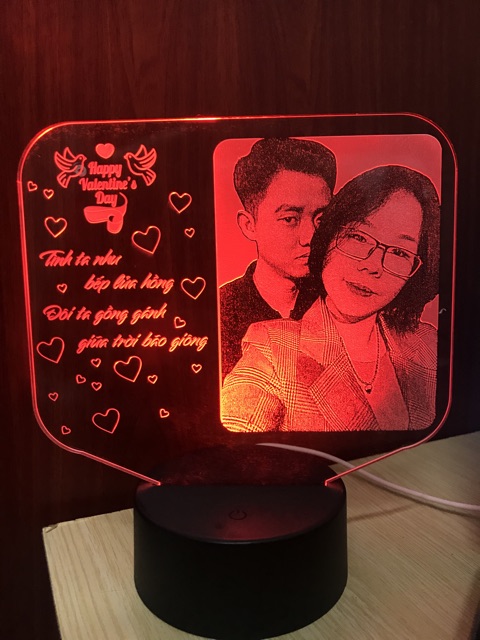 ĐÈN LED 3D KHẮC ẢNH - QUÀ TẶNG Valentine Cực Độc Đáo