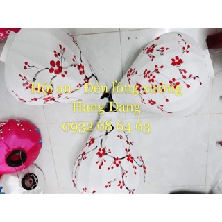 Đèn lồng tre Hội an vẽ hoa cách điệu, size 30cm hoặc 45cm, màu tuỳ chọn