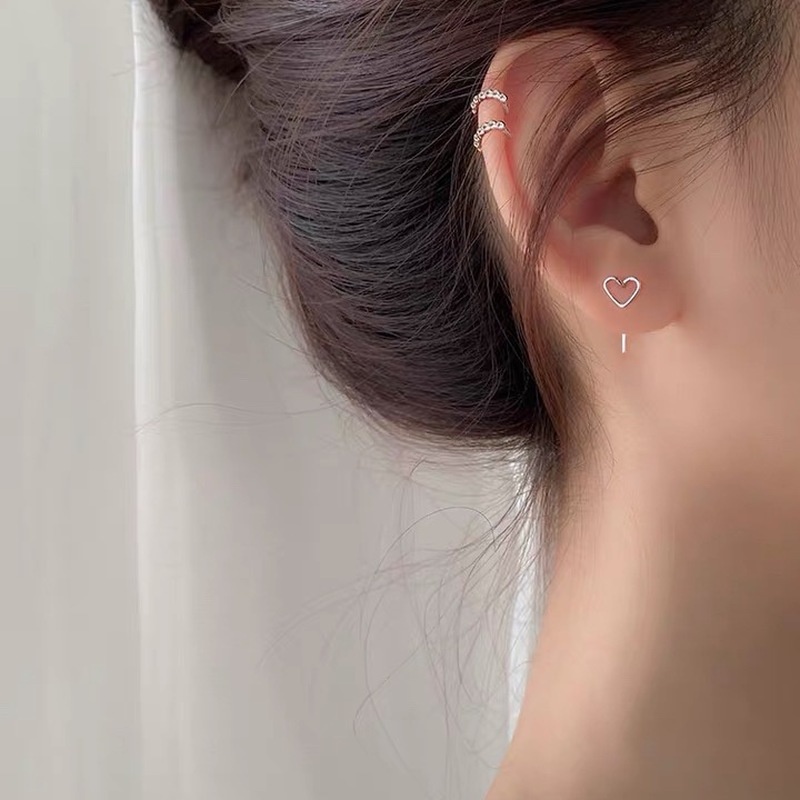 Khuyên tai mạ bạc 925 kiểu dáng xinh xắn có thể điều chỉnh kích cỡ