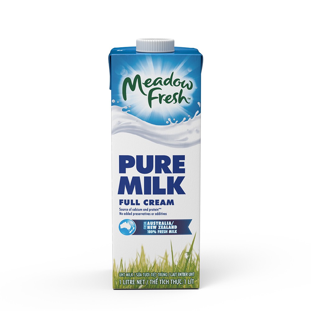 Date 07.2021 - Hộp Sữa Tươi Nguyên Kem Meadow Fresh 1L