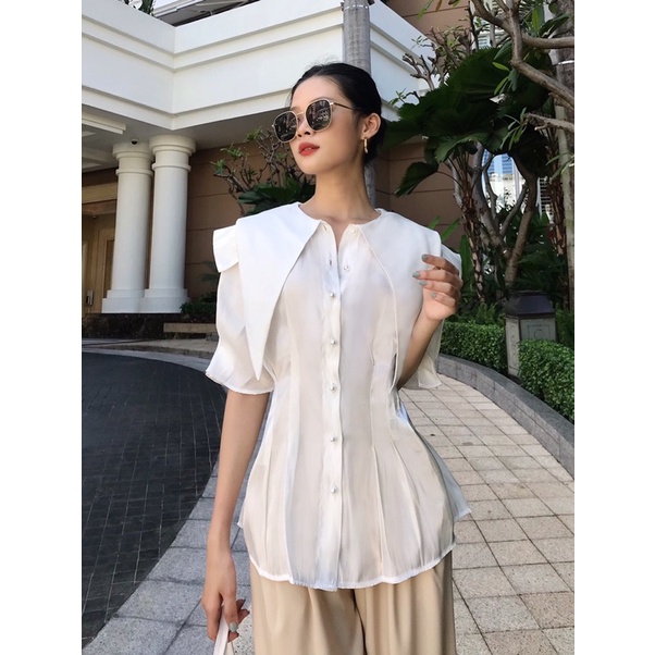 VELLE DESIGN áo sơ mi lụa tơ organza Ellis