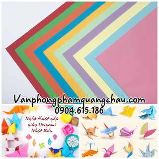 Giấy Origami nhiều màu; khổ A4 - (Tập 100 tờ 10 màu hoặc 100 tờ 20 màu) - Đọc kỹ mô tả sản phẩm