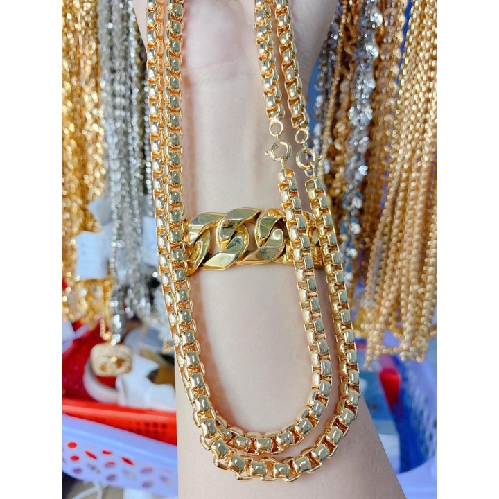 Dây chuyền nam chữ công mạ vàng  màu 18 siêu bền màu htj