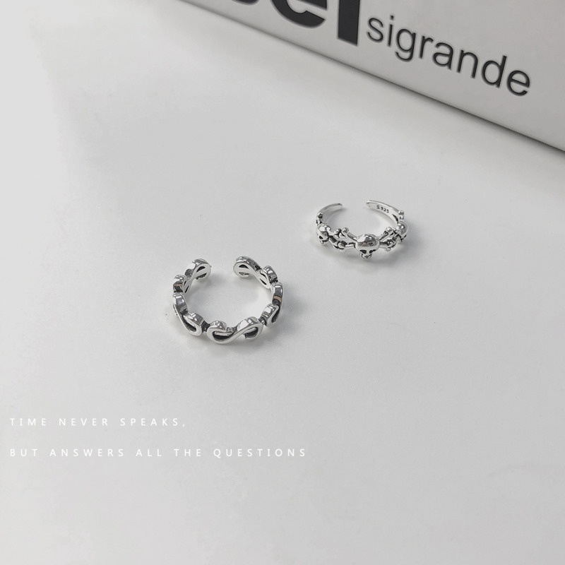 Nhẫn hở hình đầu lâu chữ s cá tính thời trang dễ phối đồ 191116