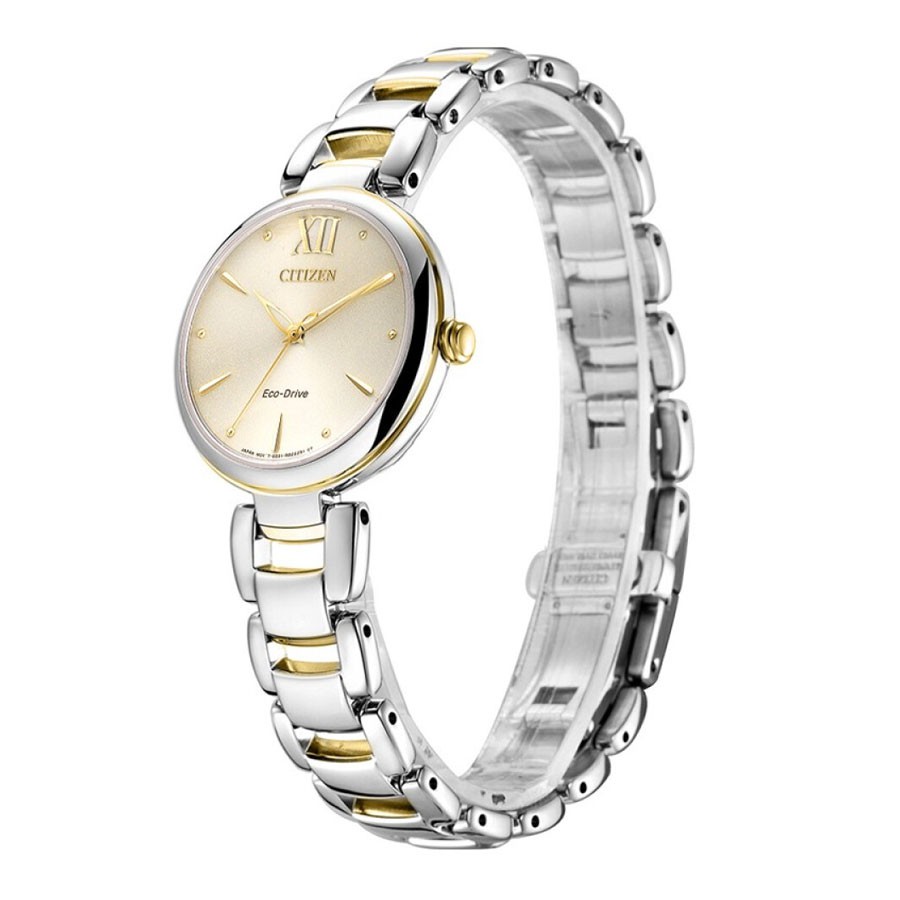 Đồng Hồ Nữ Citizen Dây Thép Không Gỉ EM0554-82X - Mặt Vàng (Sapphire)