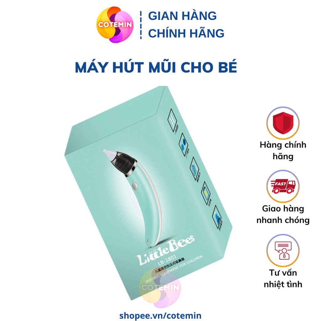 Máy hút mũi cao cấp tự động Little bees cho bé sơ sinh 5 cấp độ hút sạch không gây đau an toàn cho bé COTEMIN