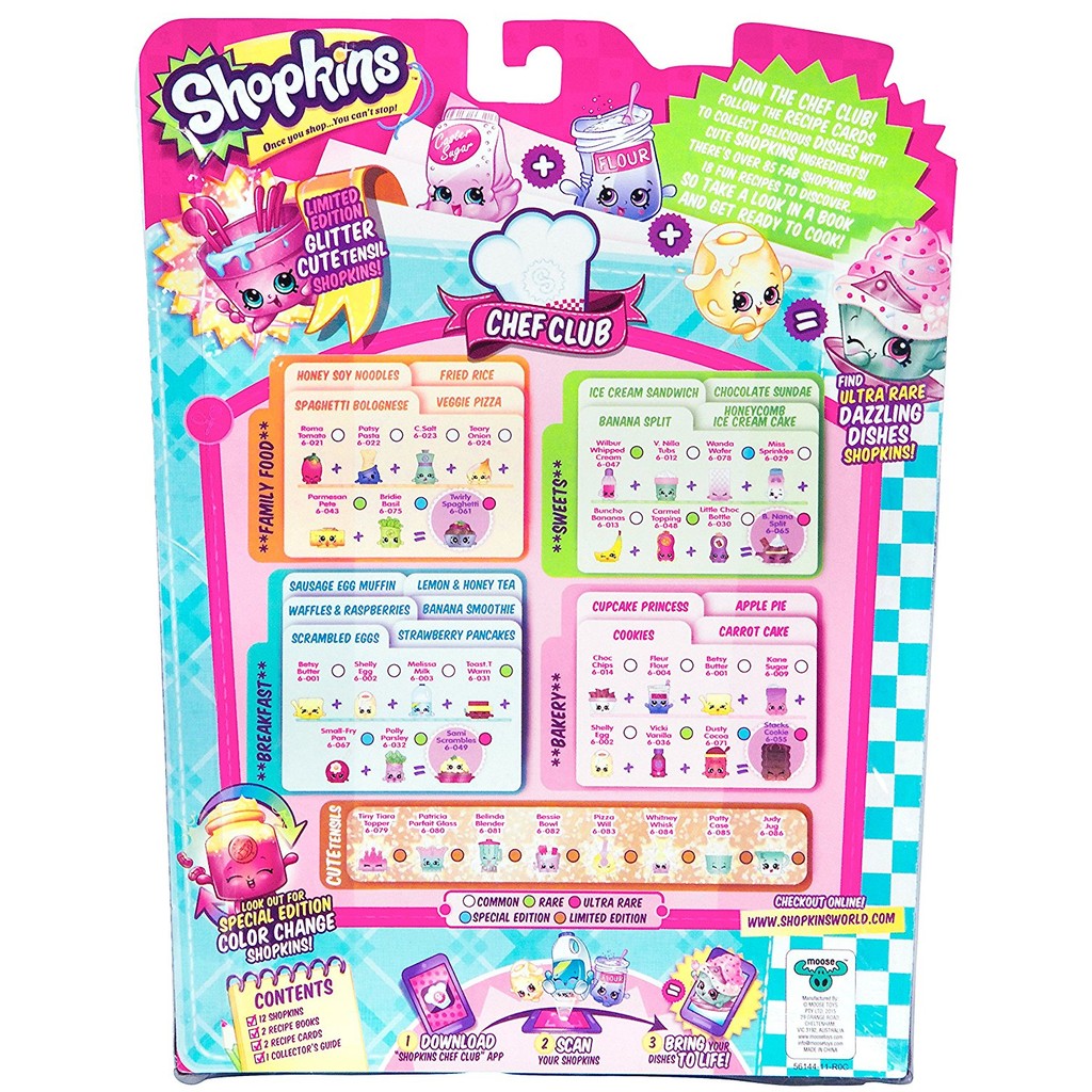 Bộ Đồ Chơi Thức Ăn Shopkins Season 6 Chef Club, 12 Pack (Mỹ)