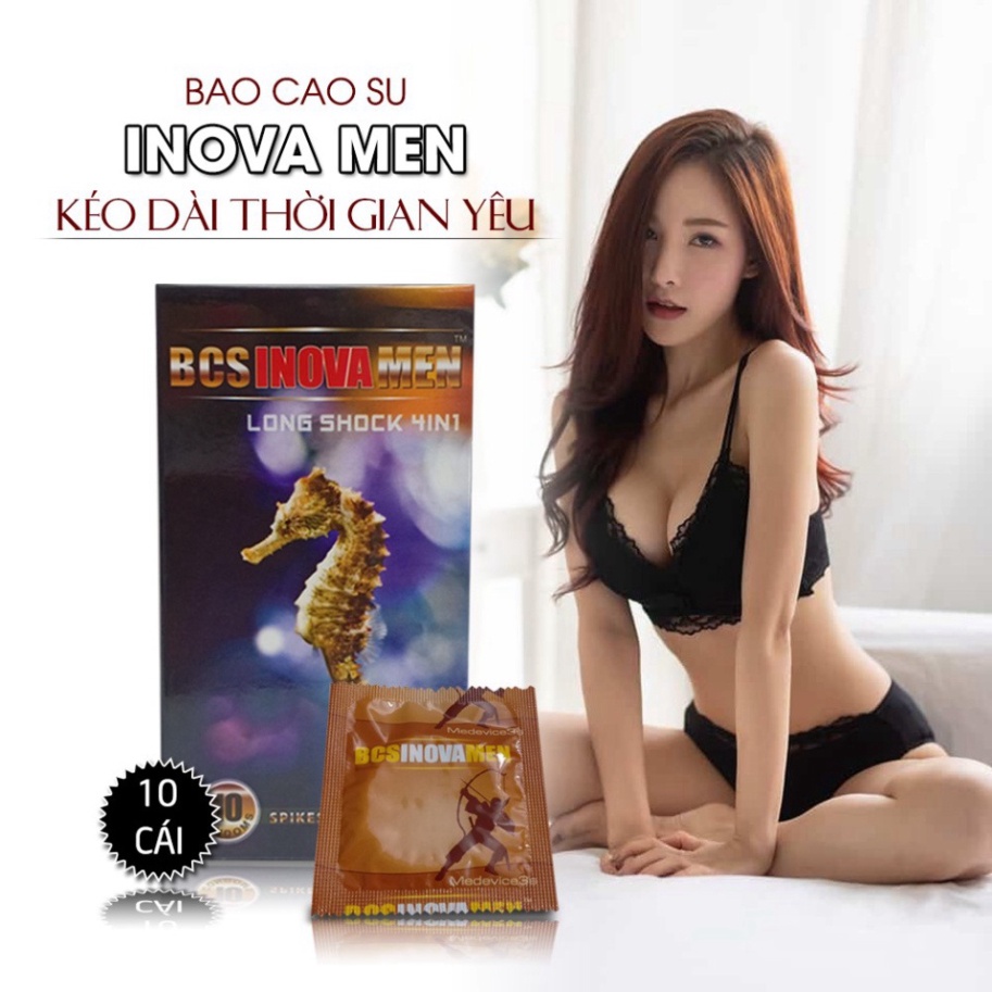 Bao Cao Su Inova Men Hộp 10cái -Kích Thích, Kéo Dài Thời Gian, Tăng Khoái Cảm. Hàng Chính Hãng 1OO%. .
