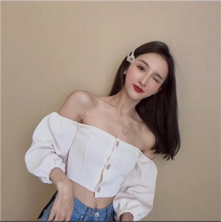 Áo trễ vai dáng croptop